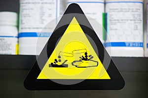 Label corrosive chemicals