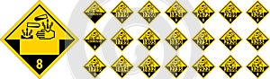 Label Corrosive Sign On White Background