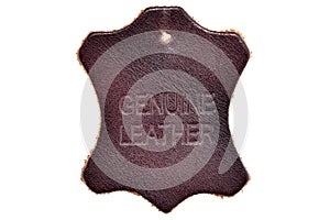 Label of genuine leather