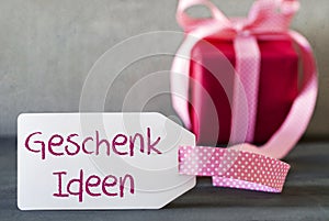 Pink Gift, Label, Geschenk Ideen Means Gift Idea photo