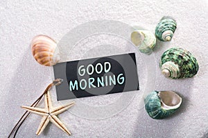 Label with good morning