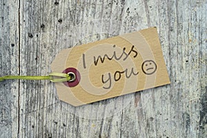 Label with I miss you