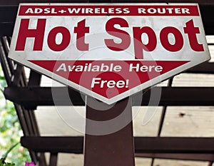 Label information of hot spot free wifi . Service area