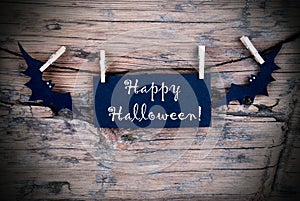 Label on Line with Happy Halloween