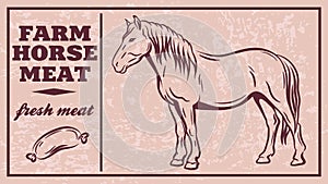 Label of meat products. Horsemeat