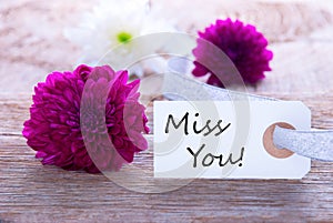 Label with Miss You