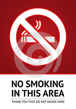 Label No smoking sticker