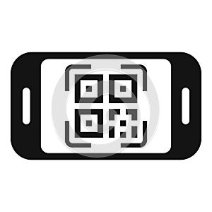 Label pay scan icon simple vector. Label cell