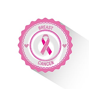 Label Pink Ribbon Breast Cancer Awareness Stamp