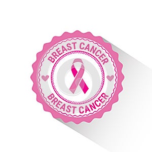 Label Pink Ribbon Breast Cancer Awareness Stamp