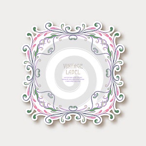 Label for products or cosmetics in art nouveau style, vintage, old, retro style.