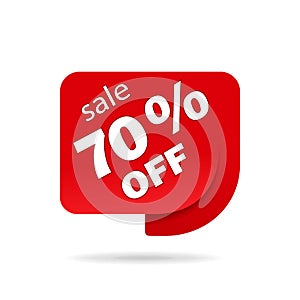 Label sale of special offer. Red promo sticker of discount.Icon tag for retail. vector eps10