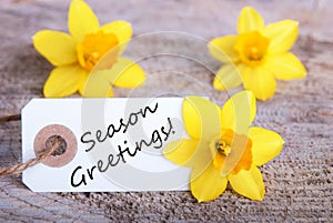 Label with Season Greetings