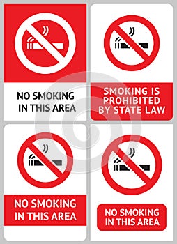 Label set No smoking photo