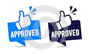 Label Set With Thumbs Up Icon And Text Approved