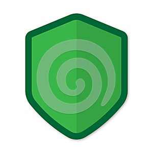 Label sign sticker shield, blank green template, vector illustration