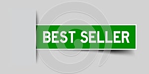 Label sticker green in word best seller that inserted in gray background