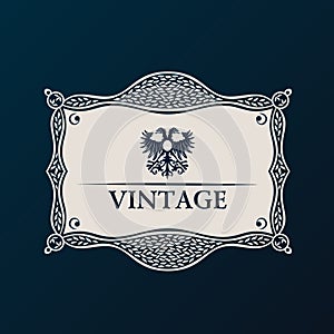 Label vector framework. Vintage tag decor