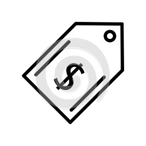 Label thin line vector icon