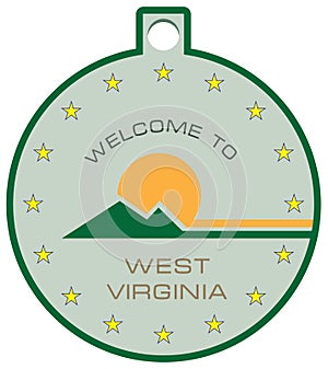 Label welcome to West Virginia