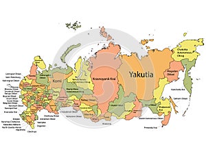 Federal Map of Russia photo