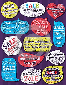 Labels and banners for christmas