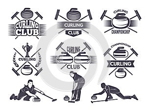 Labels for curling sport team