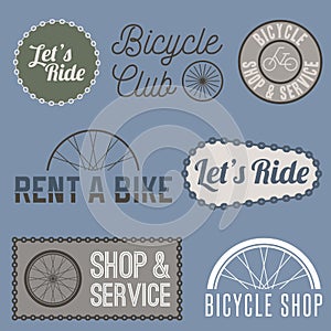 Labels, logo, signs, symbols for bicycle company