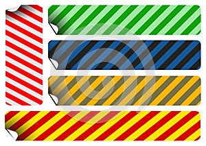 Labels and stickers with stripes