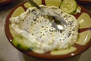 Labneh with black sesame