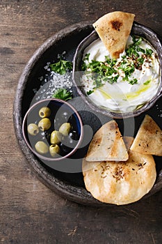 Labneh fresh lebanese cream cheese dip