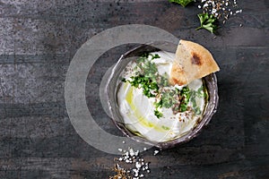 Labneh fresh lebanese cream cheese dip