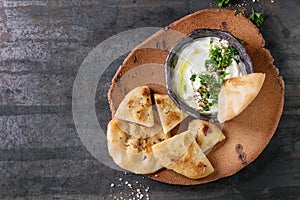 Labneh fresh lebanese cream cheese dip