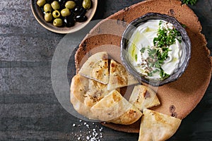 Labneh fresh lebanese cream cheese dip