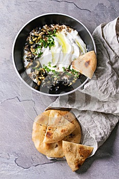 Labneh fresh lebanese cream cheese dip