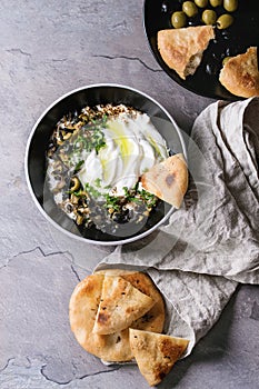 Labneh fresh lebanese cream cheese dip