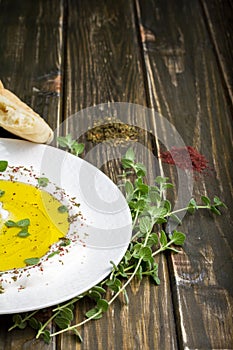 Labneh (Strained yogurt) with Za'atar