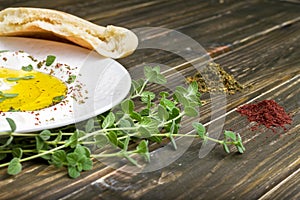 Labneh Strained yogurt with Zaatar