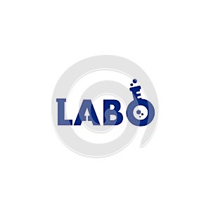 LABO chemical and medical analysis logo and icon photo