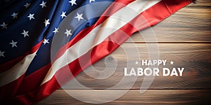 Happy Labor Day. American flag on a transparent background