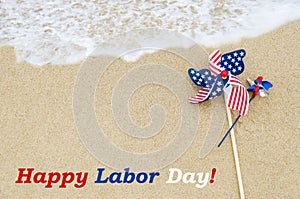 Labor day background on the beach photo