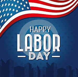 Labor day card design, vector illustration.