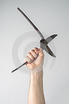 labor day fist with a tool on a white background