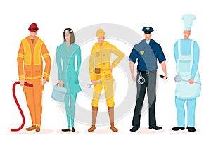 Labor Day. A group of people of different professions