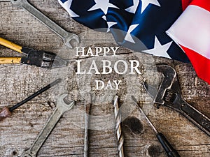 LABOR DAY. Hand tools lying on the table