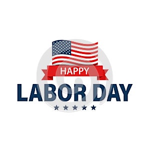 Labor day holiday banner. Happy labor day greeting card. USA flag. United States of America. Work, job. Vector illustration