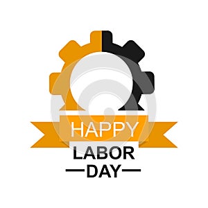 Labor day or international workers day vector illustration with worker silhouette and factory landmark on background. labor day