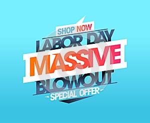 Labor Day massive blowout offer banner mockup photo