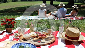 Labor Day Patriotic Picnic in the Park with Friends