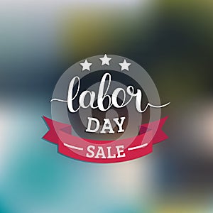 Labor Day Sale hand lettering vector background.